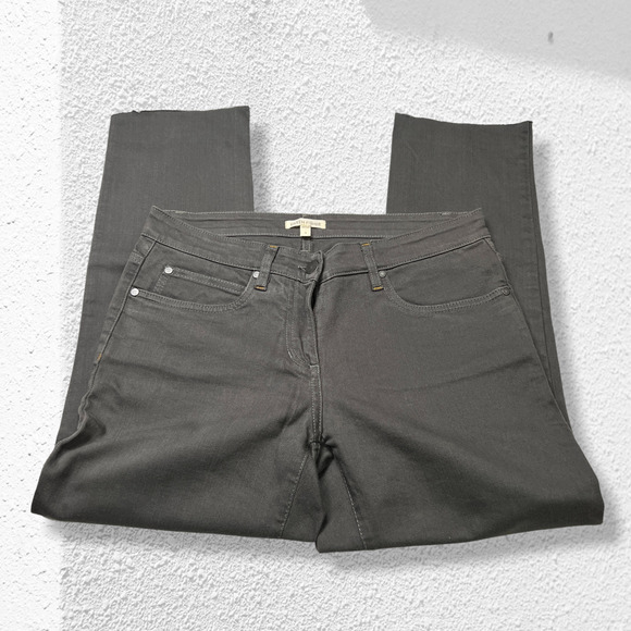 Eileen Fisher High Rise Ankle Jeans SIZE 4 Gray Raw Hem Straight Leg - Picture 11 of 12